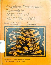 Image of Cognitive Development Research in Science and Mathematics