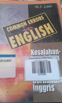 Image of Common Errors In English