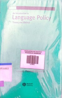 Image of Introduction to language policy theory and method