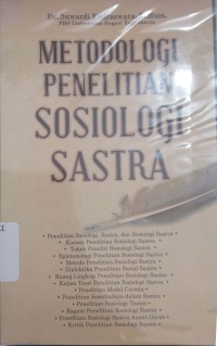 Image of Metodologi Penelitian Sosiologi Sastra
