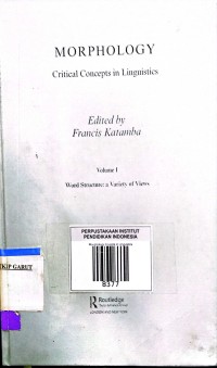 Image of Morphology Critical Concepts in Linguistics